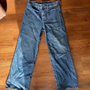 J. Crew Factory Wide-leg patch-pocket full-length jean